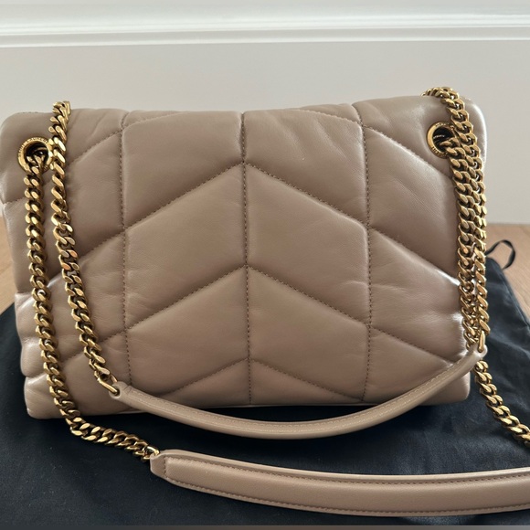 Saint Laurent Loulou puffer small in dark beige NWT - Picture 3 of 16